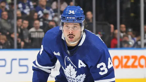 Auston Matthews during a Toronto Maple Leafs home game at Scotiabank Arena.