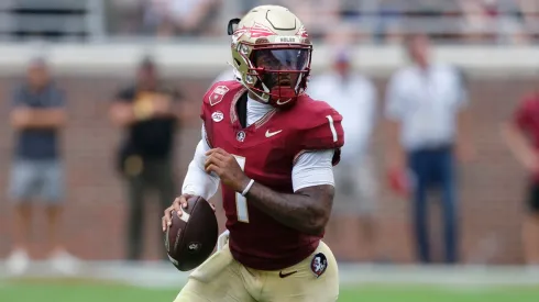 Tommy Castellanos #1 of the Florida State Seminoles.