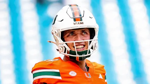 Carson Beck at Hard Rock Stadium on September 13, 2025 in Miami Gardens, Florida.