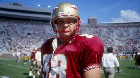 Kicker Sabastian Janikowski #38 of the Florida State Seminoles in 1998.