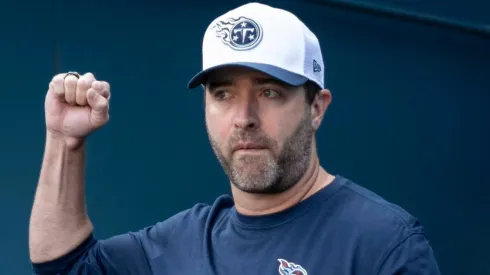 Tennessee Titans head coach Brian Callahan takes the field.