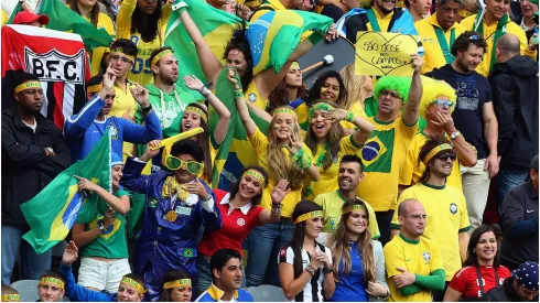 Brazilian fans cheer