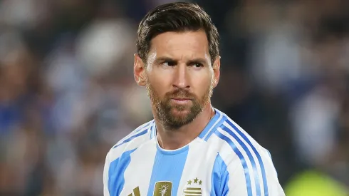 Lionel Messi of Argentina looks on prior to the FIFA World Cup 2026 South American Qualifier match.
