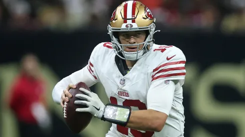 Mac Jones #10 of the San Francisco 49ers