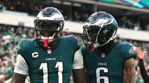 AJ Brown (left) and DeVonta Smith (right)