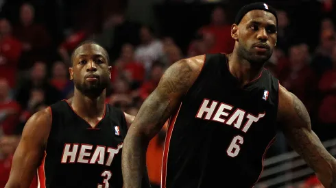 Dwyane Wade #3 and LeBron James #6 of the Miami Heat in 2011.