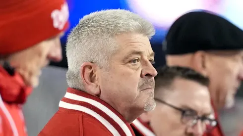 Todd McLellan of the Detroit Red Wings during the 2025 NHL Stadium Series at Ohio Stadium