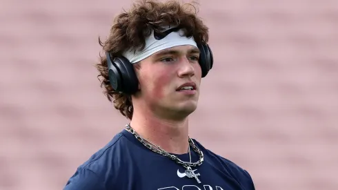 Drew Allar #15 of the Penn State Nittany Lions.