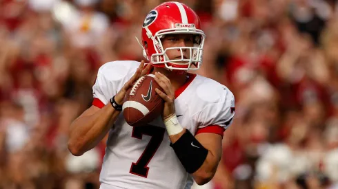 Matthew Stafford #7 of the Georgia Bulldogs in 2008.