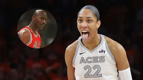 A'Ja Wilson with Michael Jordan.