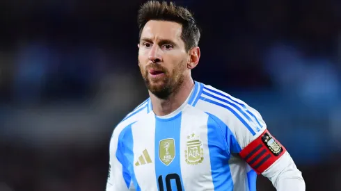 Lionel Messi of Argentina looks on during a Conmebol qualifiers game.