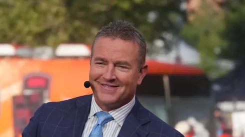 Kirk Herbstreit on the set of College GameDay on August 30, 2025 in Columbus, Ohio.