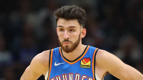 Chet Holmgren #7 of the Oklahoma City Thunder