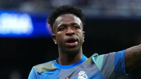 Vinicius Junior warming up before Real Madrid vs. Barcelona.
