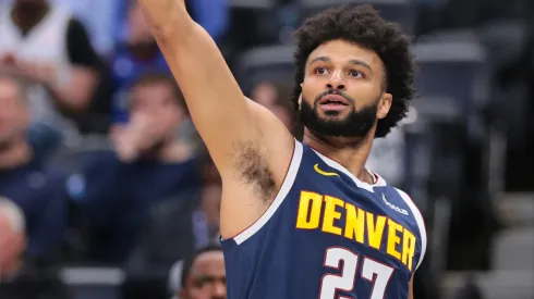 Jamal Murray takes a shot against the New Orleans Pelicans.