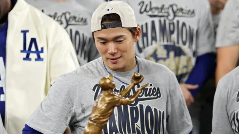 Yoshinobu Yamamoto #18 of the Los Angeles Dodgers