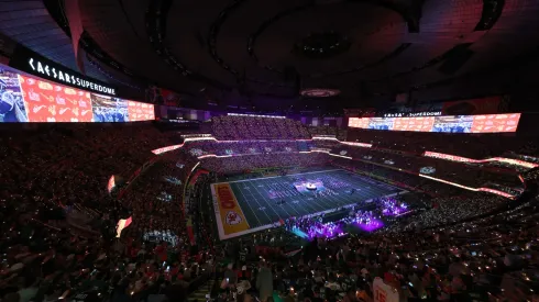 A general view during the pre-game ceremony before Super Bowl LIX at Caesars Superdome.