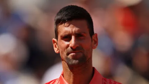 Novak Djokovic of Serbia during a Roland Garros game.