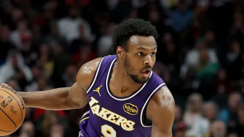 Bronny James #9 of the Los Angeles Lakers