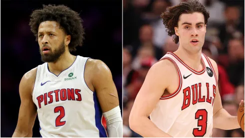 Cade Cunningham of the Detroit Pistons and Josh Giddey of the Chicago Bulls.
