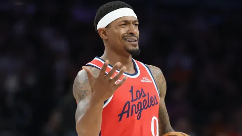 Bradley Beal reacts during an NBA game with the Los Angeles Clippers.