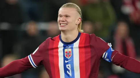 Erling Haaland of Norway celebrates victory.