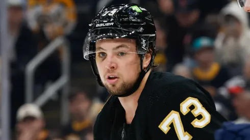 Charlie McAvoy at the TD Garden on May 12, 2024 in Boston, Massachusetts.