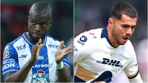 Enner Valencia of Pachuca and Alan Medina of Pumas.