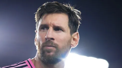 Lionel Messi #10 of Inter Miami CF reacts after an MLS game.