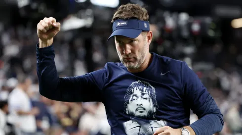 Head coach Brian Schottenheimer of the Dallas Cowboys reacts.