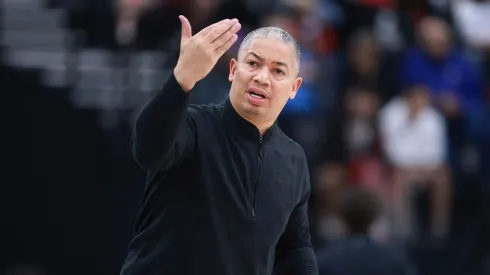 Head coach Tyronn Lue of the LA Clippers calls a play.