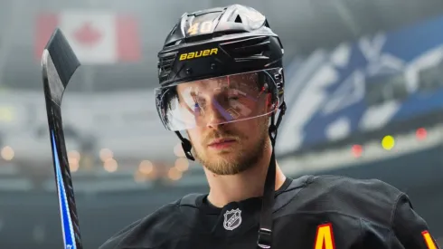 Elias Pettersson before a game with the Vancouver Canucks