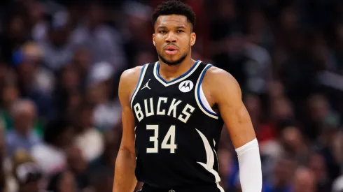 Giannis Antetokounmpo during a game with the Bucks.