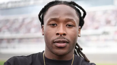 New Orleans Saints running back Alvin Kamara poses for a photo.