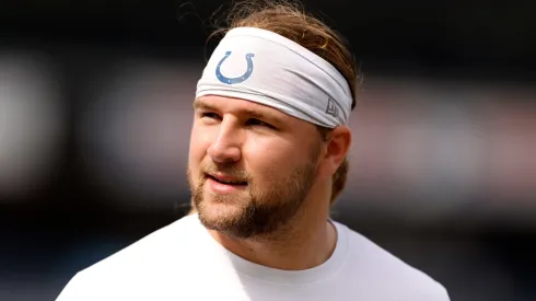 Tyler Warren #84 of the Indianapolis Colts looks on.