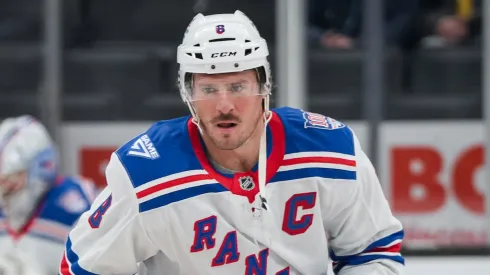 J.T. Miller warms up before a game in the 2025-26 NHL season