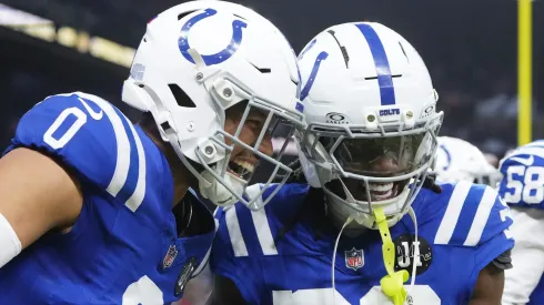 Cam Bynum #0 of the Indianapolis Colts celebrates.