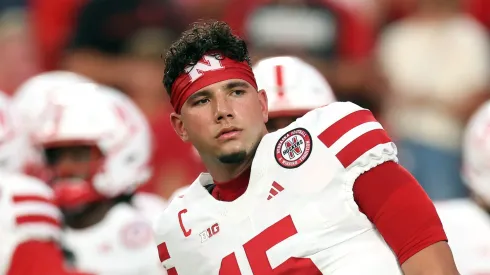 Dylan Raiola at Arrowhead Stadium in Kansas City, Missouri.