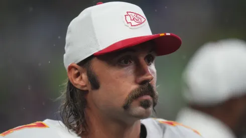 Gardner Minshew looking during a Chiefs game.