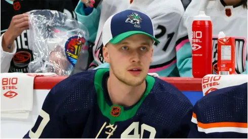 Elias Pettersson #40 of the Vancouver Canucks