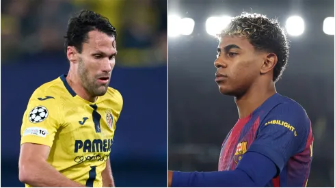 Alfonso Pedraza of Villarreal and Lamine Yamal of Barcelona.