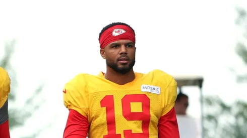 Chris Oladokun during Kansas City Chiefs Training Camp