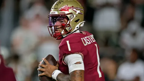 Tommy Castellanos #1 of the Florida State Seminoles.