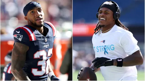 TreVeyon Henderson left Demario Douglas right.