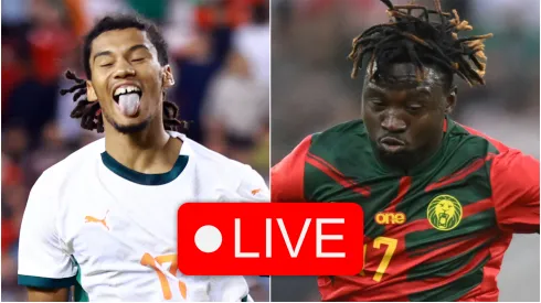 Clement Akpa #17 of Ivory Coast and Olivier Mbaissidara #17 of Cameroon.