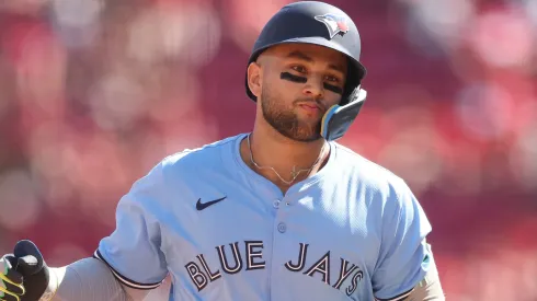 Bo Bichette #11 of the Toronto Blue Jays runs the bases.