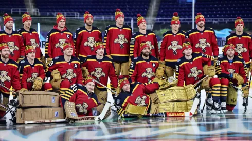 The Florida Panthers pose for a team photo prior to the 2026 Discover NHL Winter Classic.