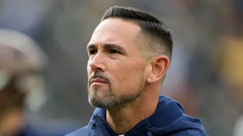 Matt LaFleur leaves the field after the Packers lost to the Panthers.