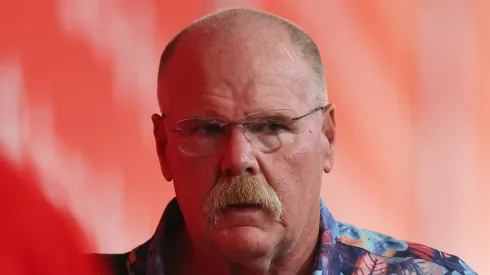 Andy Reid before a Chiefs game at Arrowhead.