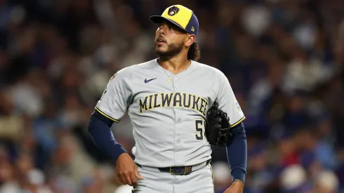 Freddy Peralta #51 of the Milwaukee Brewers